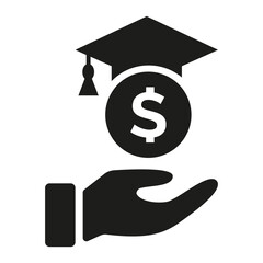 Education grant icon on white background.