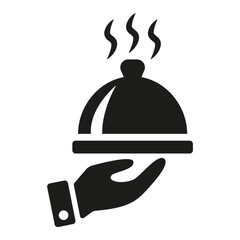 Serving food icon on white background.