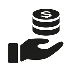 Sponsor or funding icon on white background.