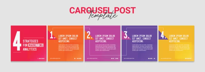 Fotobehang Carousel post template set, Modern instagram carousel post design, Editable social media microblog business carousel post, eps 10. © Design