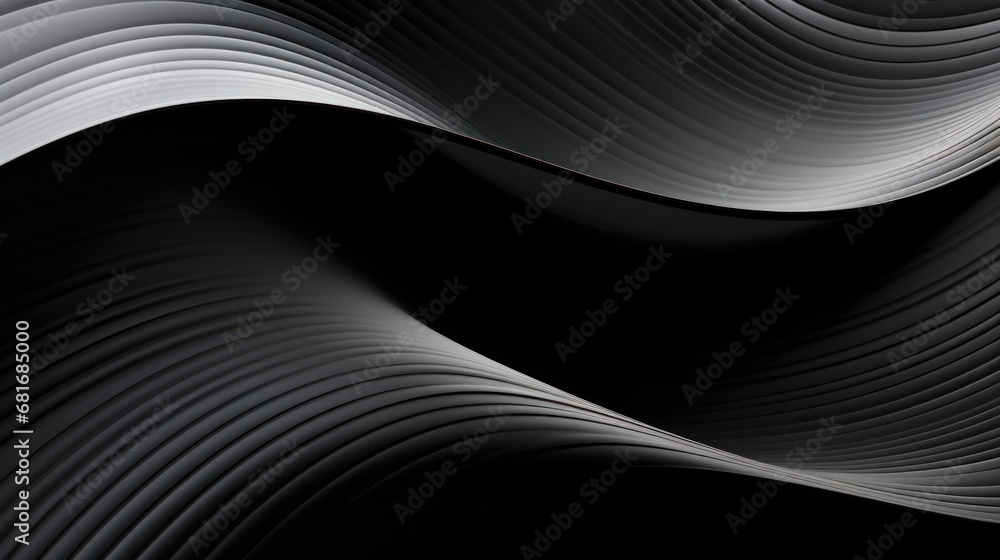 Poster a black and white photo of a wavy pattern on a cell phone case that is designed to look like a wave.