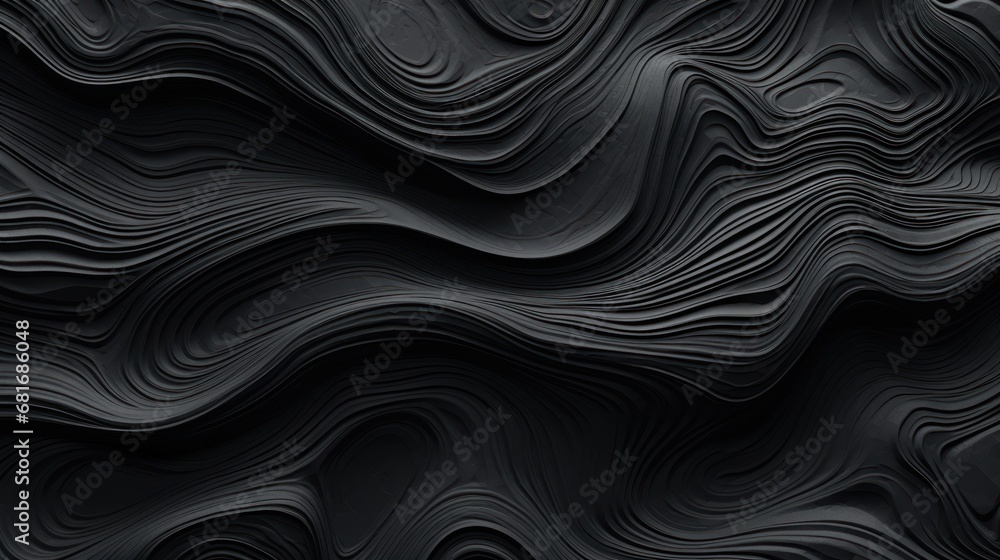 Poster a black background with wavy lines and a black background with wavy lines and a black background wit
