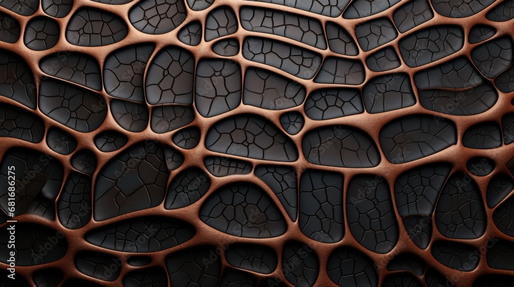 Aufkleber a close up of a black and brown surface with a pattern of small holes in the middle of the surface.