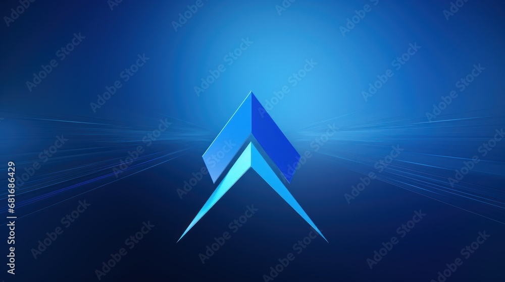 Poster a blue abstract wallpaper with a blue triangle in the middle of the image and a blue triangle in the