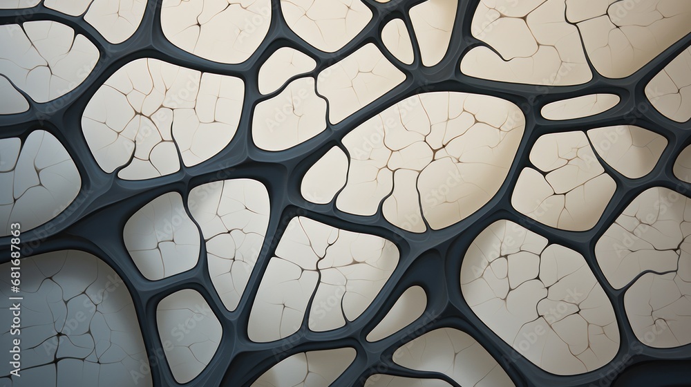 Poster a close up view of a wall made up of many different shapes and sizes of shapes and sizes of material
