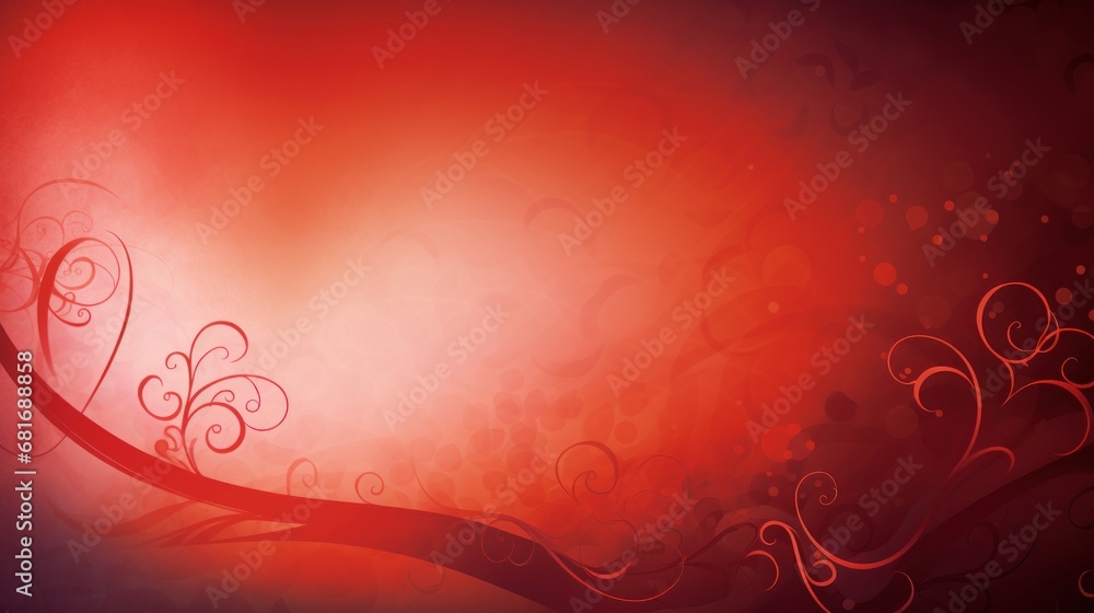 Poster a red and black background with a swirly design on the left side of the image and a red and black ba