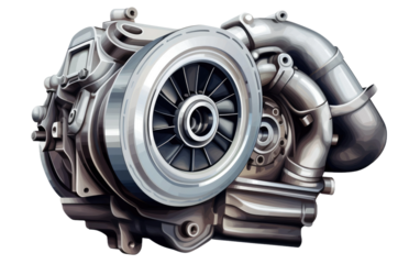 Precision Cooling Turbo Intercooler System on a White or Clear Surface PNG Transparent Background
