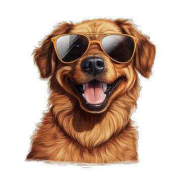bround dog wearing glasses illustrations