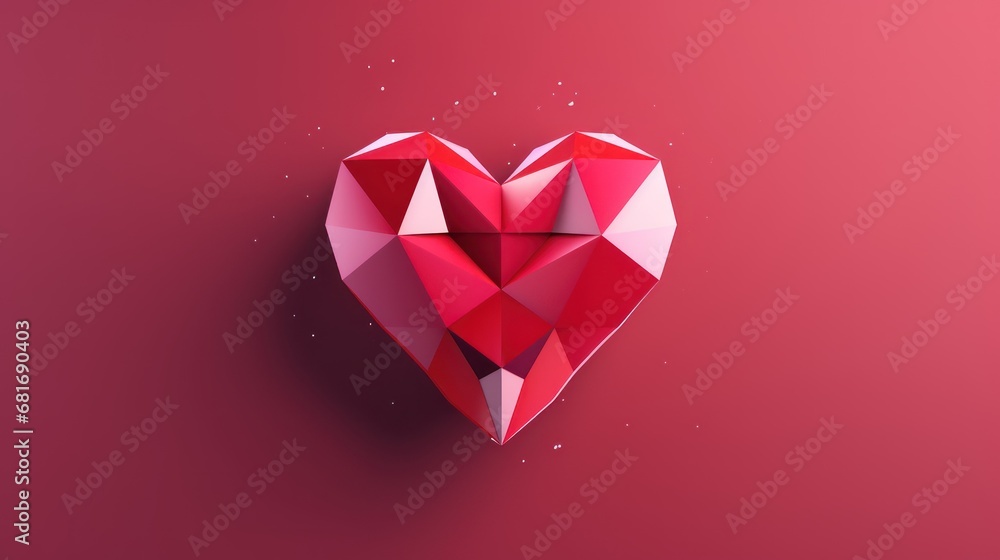 Poster  a red heart on a pink background with a small amount of stars in the middle of the image and a small amount of bubbles in the middle of the heart.