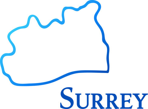 Surrey hand drawn outline gradient map