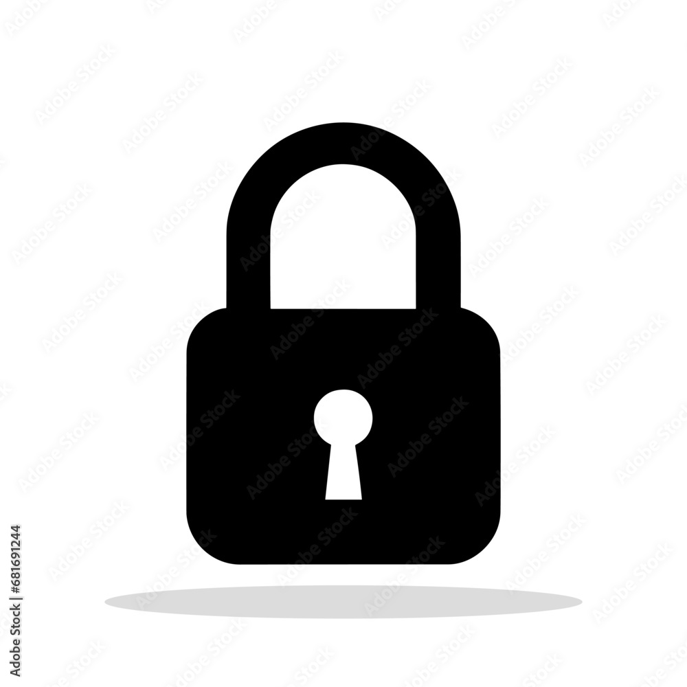 Canvas Prints padlock icon. black padlock icon in flat style. security concept.