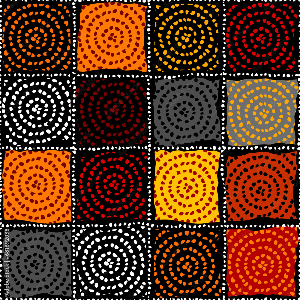 Poster grunge geometric vector seamless pattern made in ethnic style. african traditional design. creative 