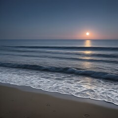 Fototapeta na wymiar Beautiful sunset on the beach. Summer landscape. The sun goes down.