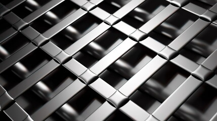 stark metallic background with shadows forming a precise and intricate pattern for a minimalist aesthetic.
