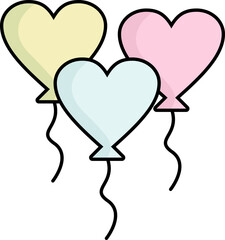 3 love balloon illustration
