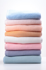 Pristine Stack of Freshly Folded Towels, Generative AI