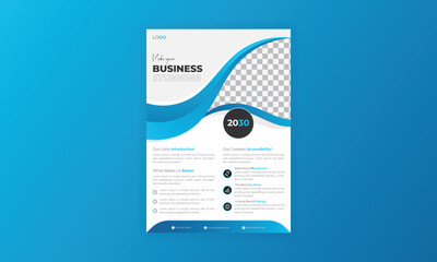 Flyer design, cover modern layout, flyer in A4 with colorful shapes,  market with light background.