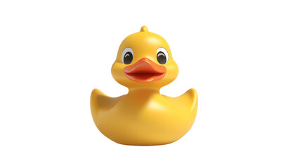 Fototapeta premium yellow rubber duck toy isolated on transparent background Png