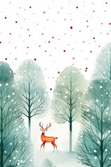 Watercolor Christmas illustration pattern, featuring joyful holiday elements.