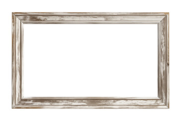 Wooden Frame. Rustic craft decorative wood frame for print, images, picture and photography. Front view. Transparent background