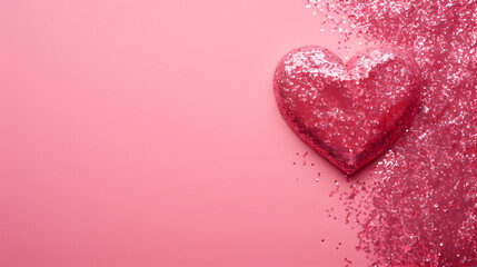 Heart shape pink confetti background