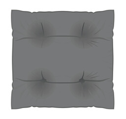 Grey seat cushion. vector illustration