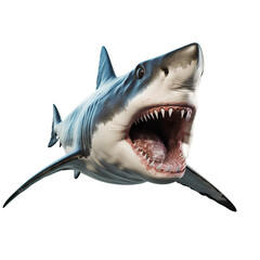 great white shark on PNG transparent background