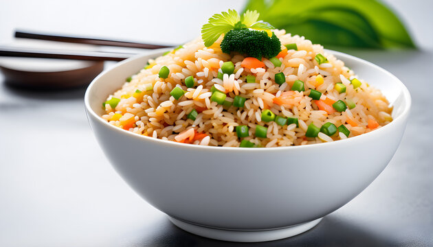 Dish Of fried rice on a white background

