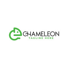 chameleon circle monogram vector logo simple modern and clean logo vector icon illustration