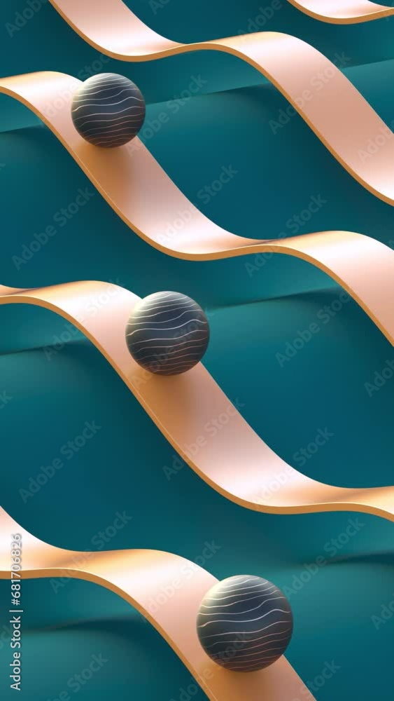 Aufkleber a loopable 3d vertical render animation of balls sliding