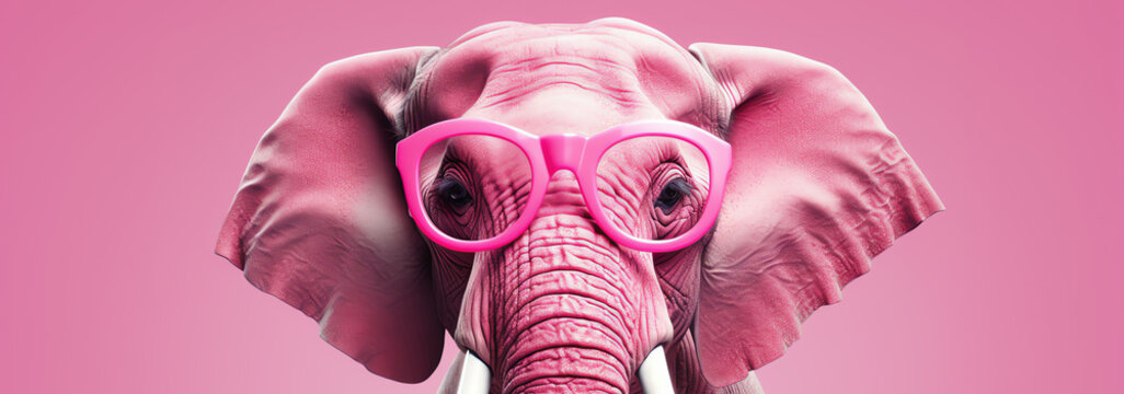 pink elephant, AI generated