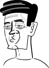 man ortrait caricature cartoon drawing illustration