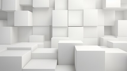 3d background with white 3d shapes
