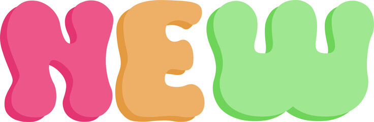 2014 Happy New Year Card curve balloon word party colorful vector design