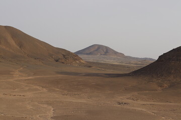 Fototapeta na wymiar Desert and mountains of northern Sudan