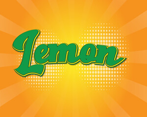 lemon editable 3d text effect and editable text effect with lemon vector design.