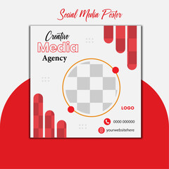 Corporate Social Media  Marketing Poster Design Template For Online Marketing , Square page, web banner design