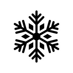 Snowflake icon. Black contour linear silhouette. Editable strokes. Front view. Vector simple flat graphic illustration. Isolated object on a white background. Isolate.