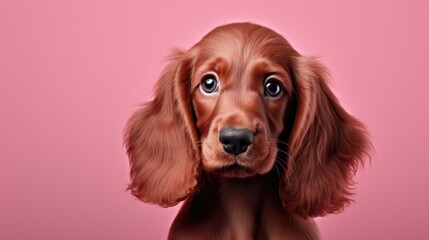 portrait of Irish setter puppy isolated on clean background