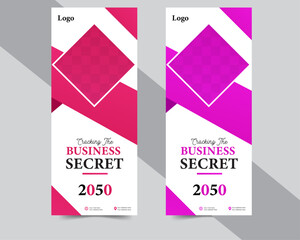 Stand Roll Up Banner Design Vector.