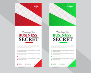 Stand Roll Up Banner Design Vector.