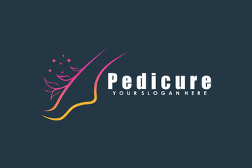 menicure pedicure logo with foot illustrasi logo design