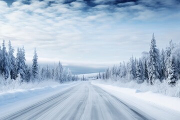 Fototapeta na wymiar Empty winter road