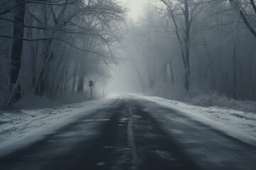 Empty winter road