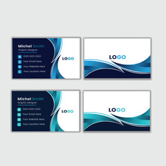 Modern and simple business card design with yellow and dark black color