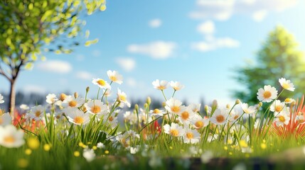 3d rendering of spring foundation