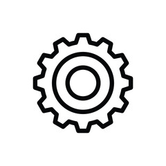 Gear Icon sign.  Gear Logo vector design illustration. Setting Logo Vector Design. Setting Icon line. Gear icon line vector design on a white background.