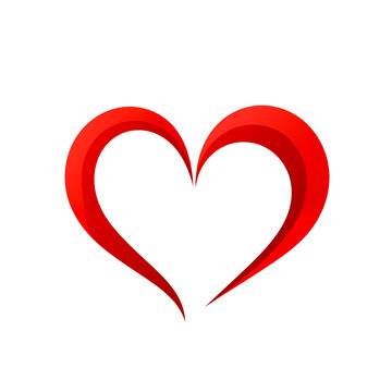 Minimalistic image of a red heart on a transparent background. PNG file. Generative AI.