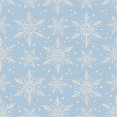 Seamless pattern with snowflakes.Background for festive seasonal decor for Christmas,New Year.Vector graphics.