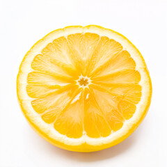 Cut lemon on a white background close-up. Generative AI